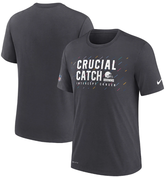Men's Cleveland Browns Charcoal 2021 Crucial Catch Performance T-Shirt Men's Cleveland Browns Charcoal 2021 Crucial Catch Performance T-Shirt